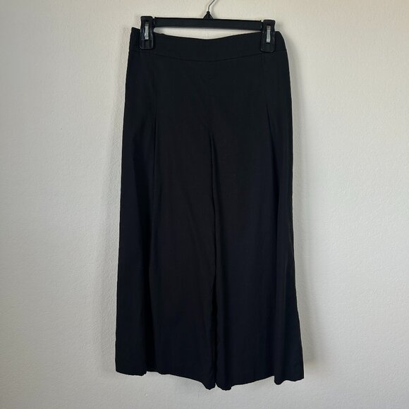 Vetta Pants Womens Small Black Suspender Wide Leg Crop Trousers S - Picture 1 of 8
